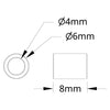ServoCity 1502 Series 4mm ID Spacer (6mm OD, 8mm Length) - 4 Pack