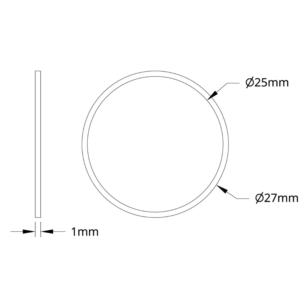 ServoCity 1500 Series Plastic Spacer (25mm ID x 27mm OD, 1mm Thickness) - 12 Pack
