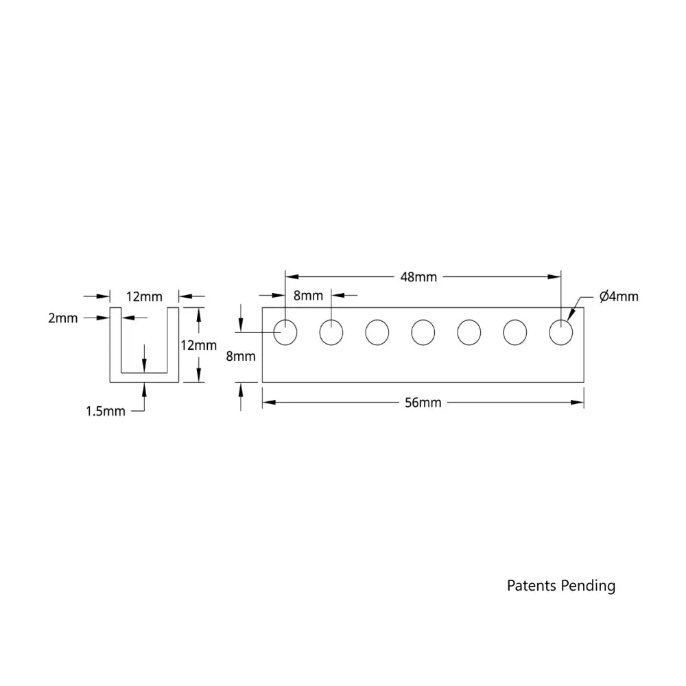 ServoCity 1101 Series U-Beam (7 Hole, 56mm Length)