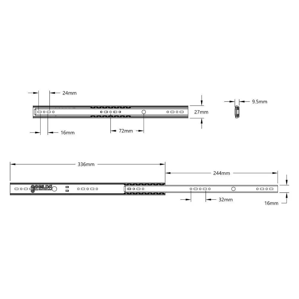 ServoCity Viper-Slide (14-Ball Carriage, 336mm Length, 244mm Travel)
