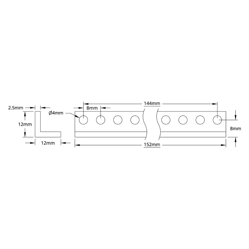 ServoCity 1103 Series L-Beam (19 Hole, 152mm Length) - 2 Pack