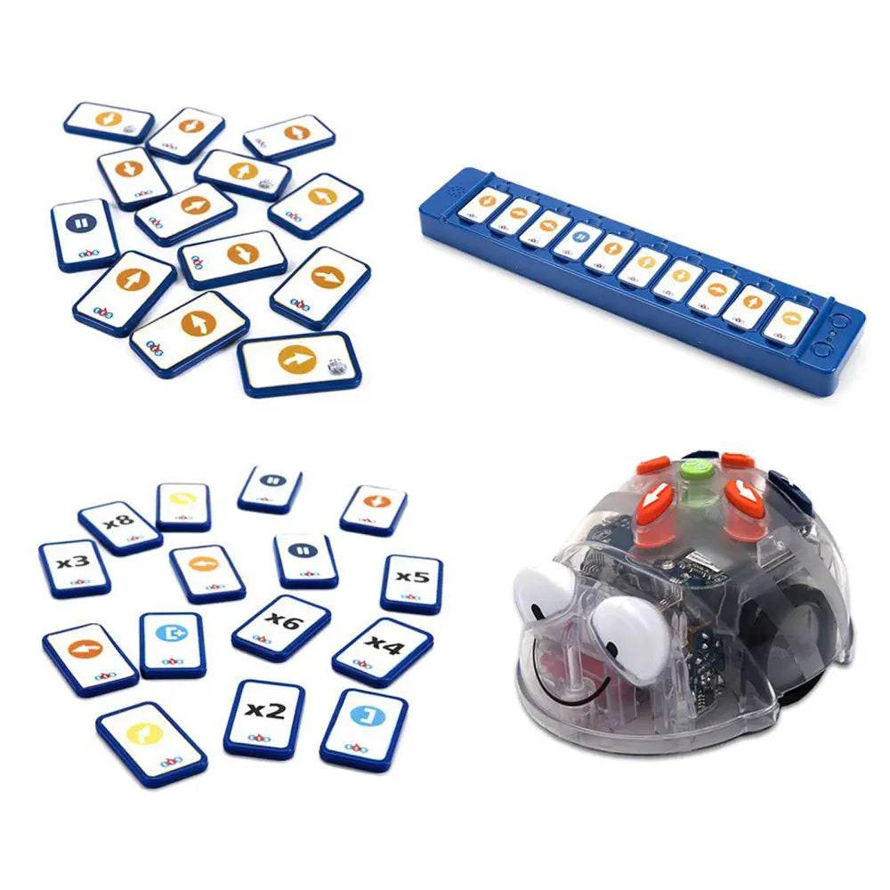 TTS Blue-Bot Tactile Pack Coding Robot Set with Tactile Reader &amp; Extension Cards - Interactive See &amp; Say Floor Robot for Kids Age 3-8 - STEM Coding, Sequencing &amp; Early Programming Learning Kit