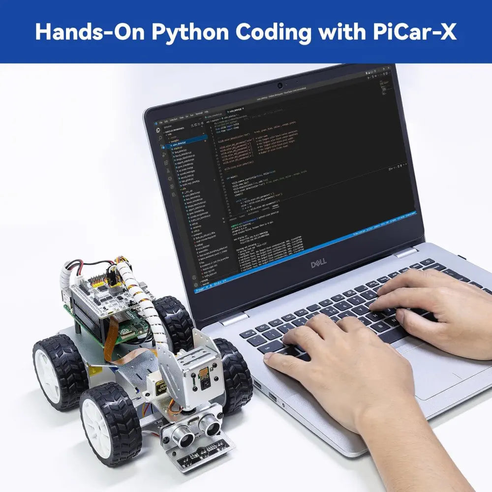 SunFounder PiCar- X Smart Robot Car Kit - Raspberry Pi Compatible, AI Video, FPV Camera, Line Tracking &amp; Obstacle Avoidance - STEM Coding Robotics for Beginners (Battery Not Included)