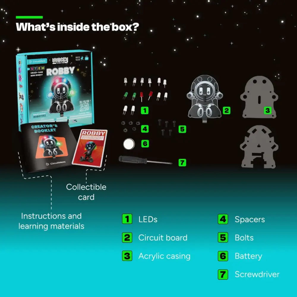 CircuitMess Wacky Robots Robby - Kids STEM Adventure Toys Electronics Kit - Science Kit &amp; Robotics Kit
