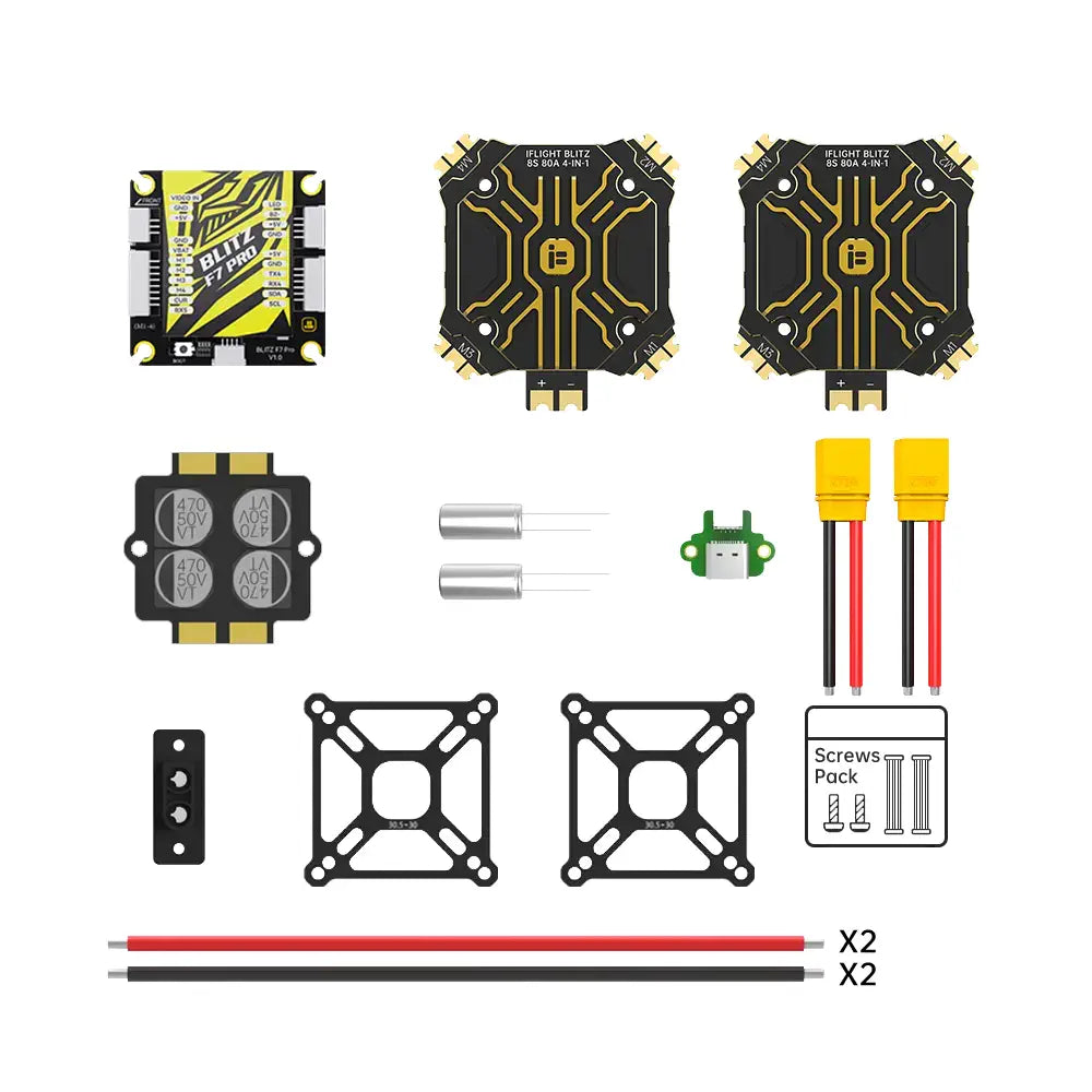 iFlight BLITZ F7 Pro Combo Set (E80 Pro 4-IN-1 ESC*2) (w/o CNC Alum Cover）