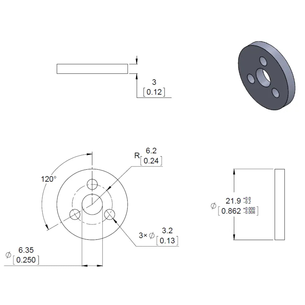 Pololu Scooter Wheel Adapter for 6mm Shaft