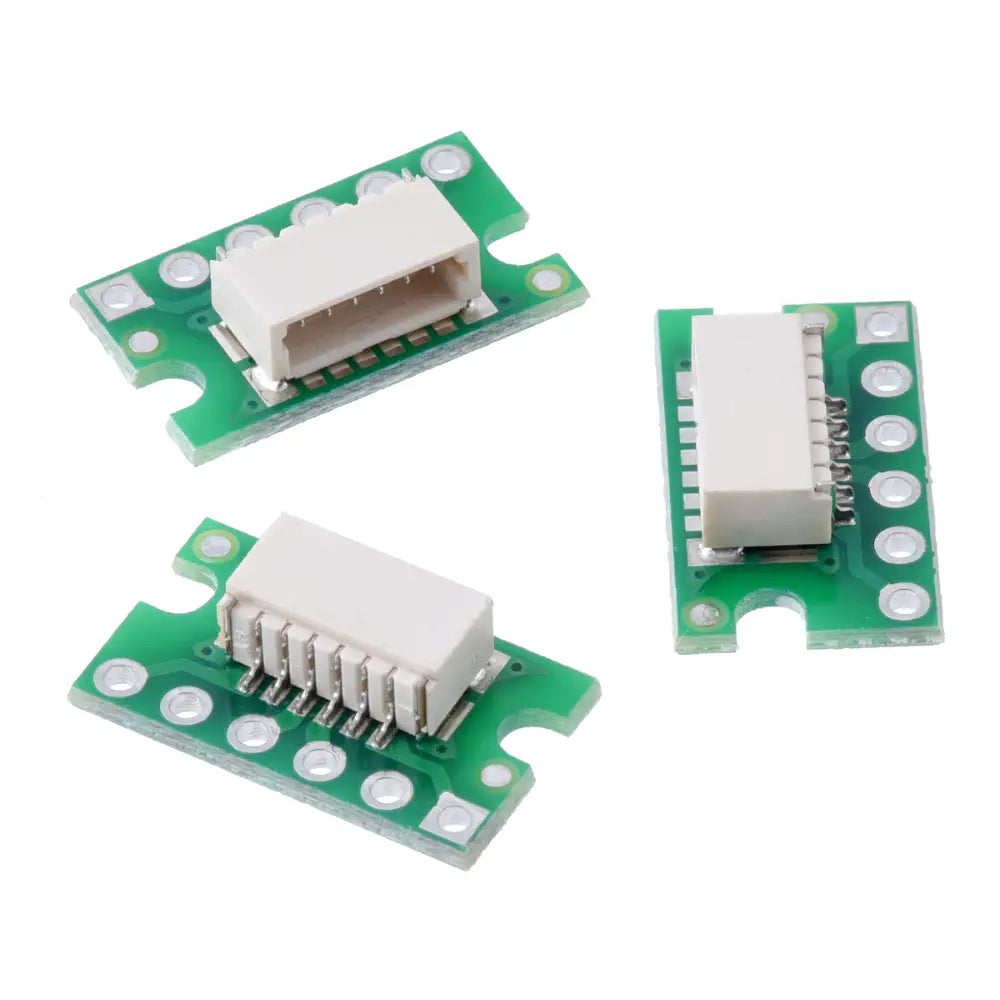 Breakout for JST SH-Style Connector, 6-Pin Male Side-Entry (3-Pack, Untested)