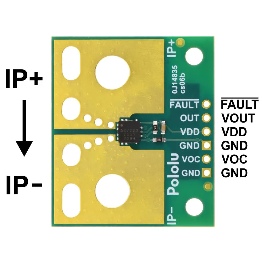 Pololu ACS37220LEZATR-200B5 Current Sensor Large Carrier -200A to +200A, 5V