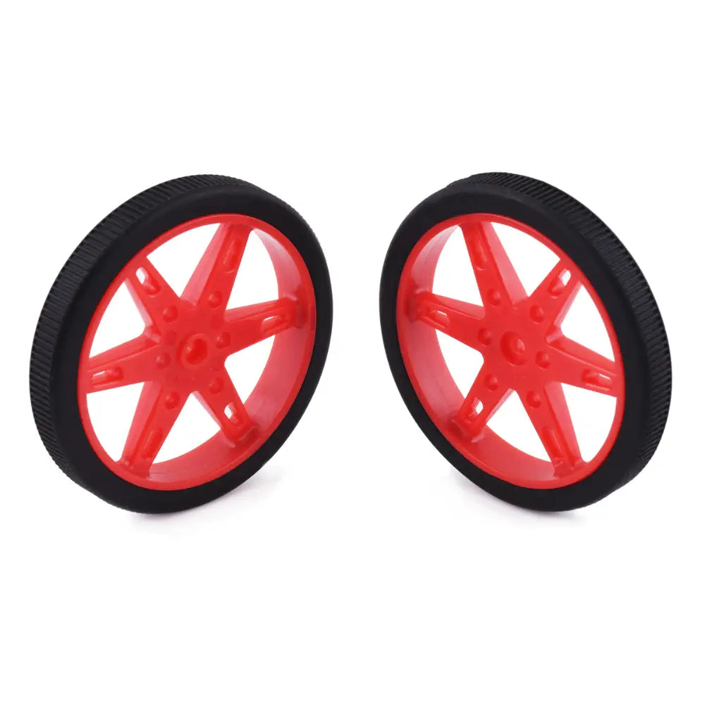 Pololu Wheel for Micro Servo Splines (21T, 4.8mm) - 60×8mm, Red, 2-Pack