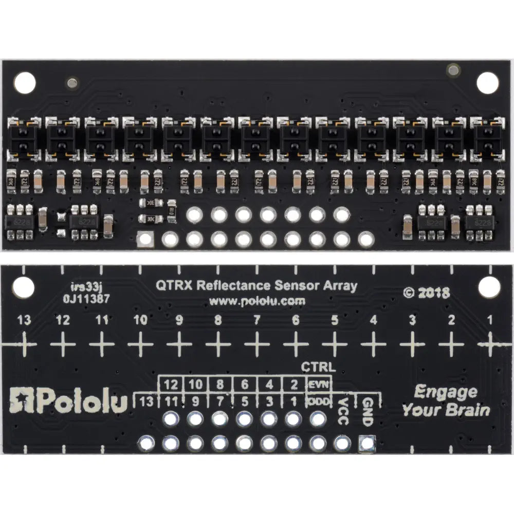 Pololu QTRX-HD-13RC Reflectance Sensor Array: 13-Channel, 4mm Pitch, RC Output, Low Current