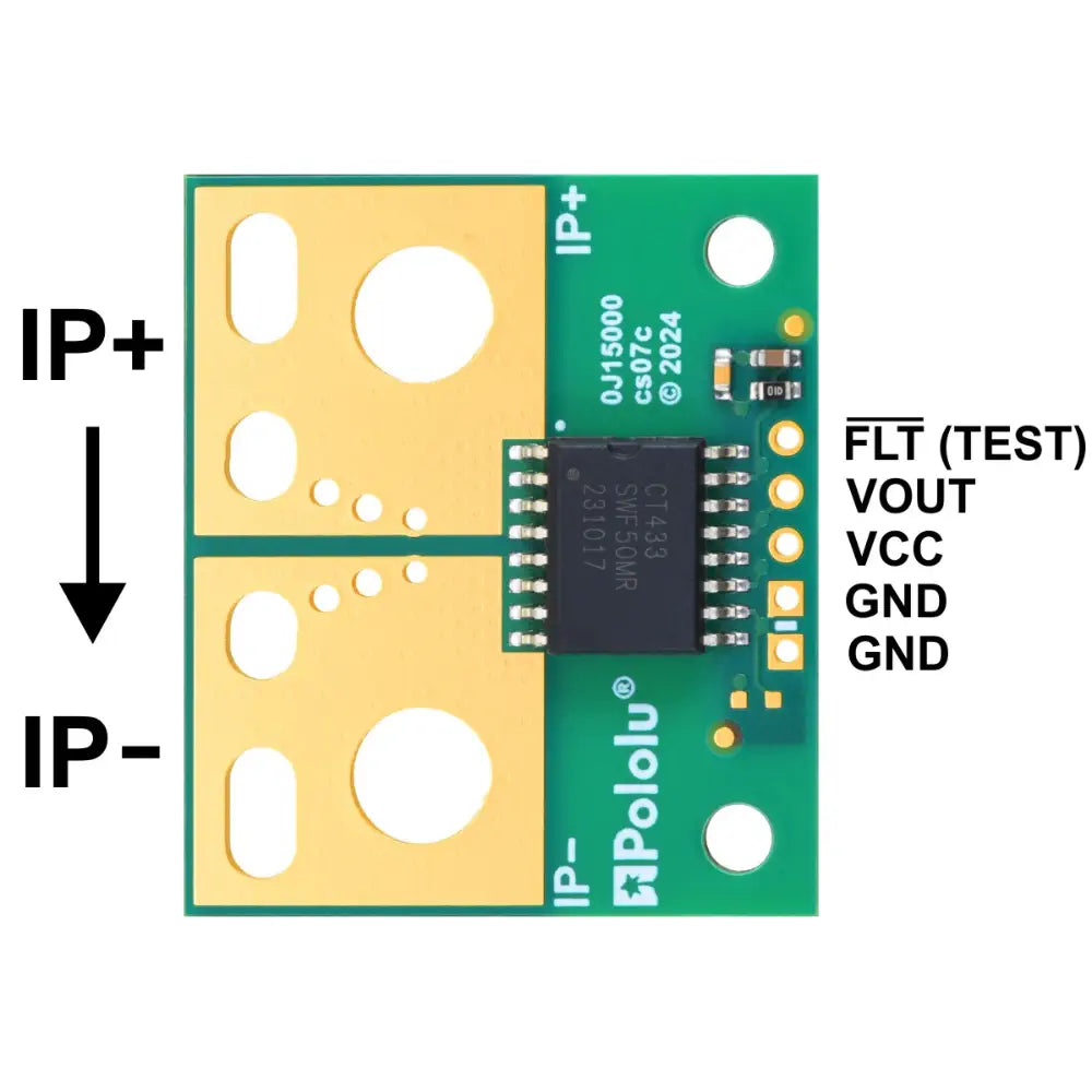 Pololu CT432-HSWF50DR TMR Current Sensor Large Carrier 0A to 50A, 5V