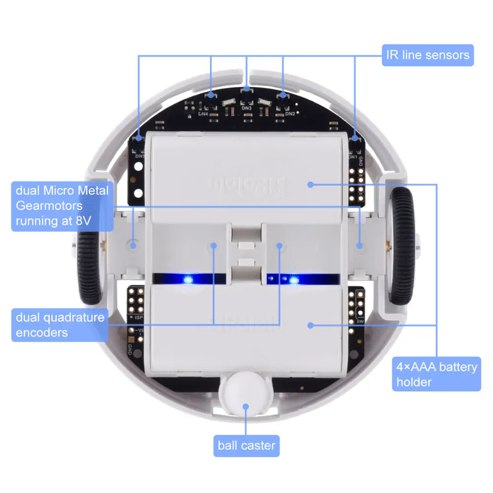 Pololu 3pi+ 32U4 OLED Robot Kit w/ 15:1 HPCB Motors (Hyper Edition Kit)