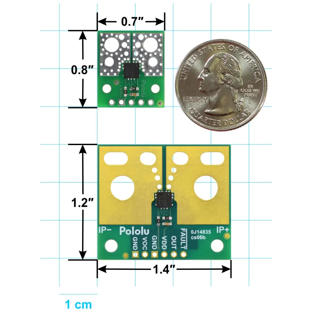 Pololu ACS37220LEZATR-100B5 Current Sensor Compact Carrier -100A to +100A, 5V
