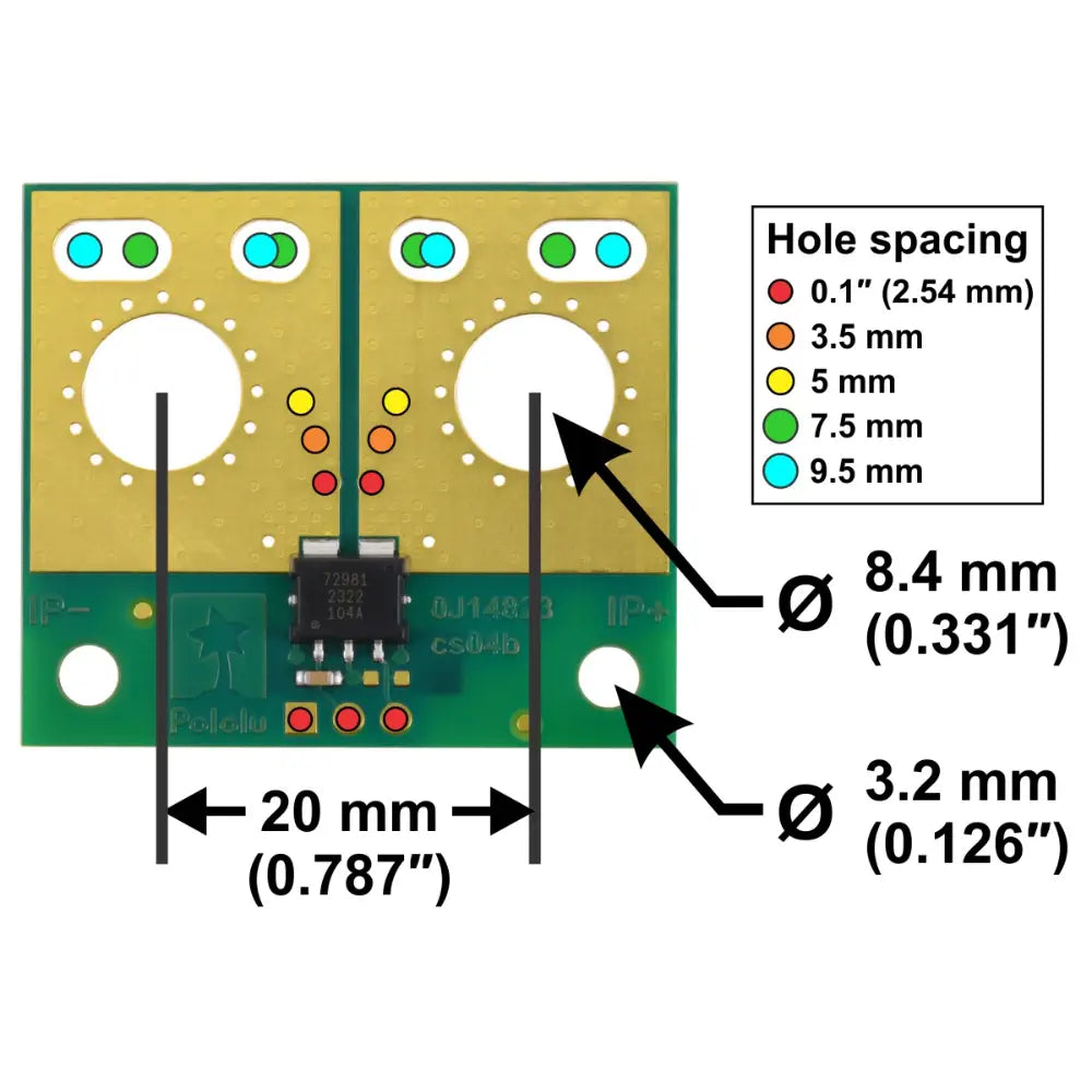 Pololu ACS72981LLRATR-100B3 Current Sensor Large Carrier -100A to +100A, 3.3V