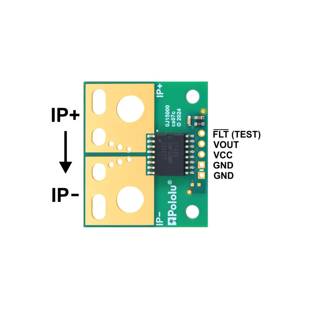Pololu CT432-HSWF50MR TMR Current Sensor Large Carrier -50A to +50A, 5V