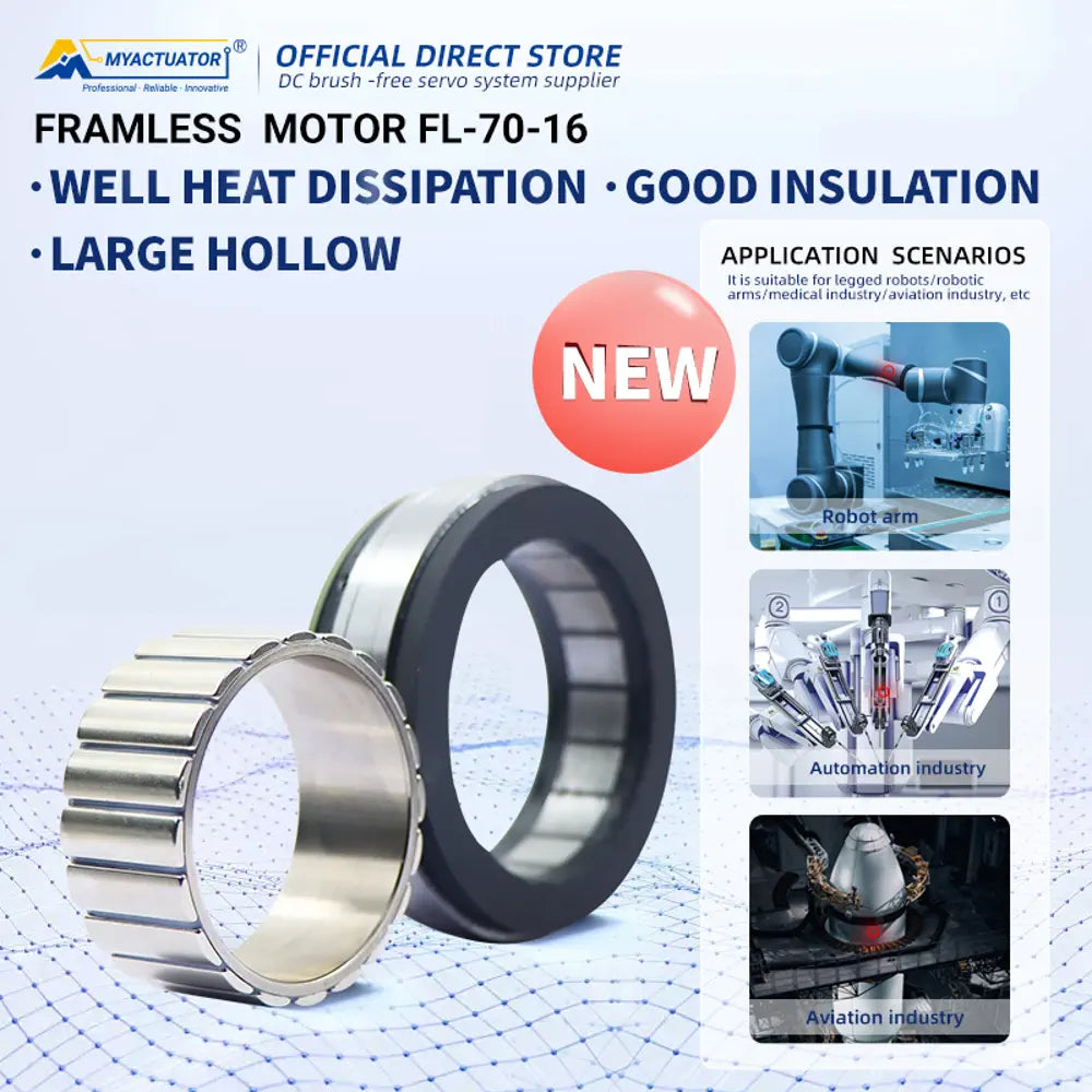 FL-70-16 inner rotor frameless torque motor vacuum potting process robot arm motor