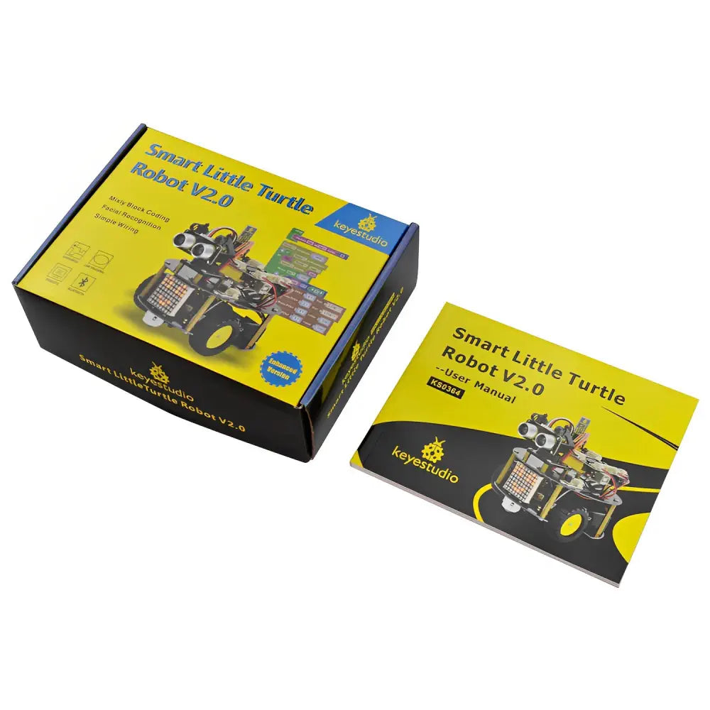 Keyestudio Educational Smart Little Turtle Robot V2.0 Kit for Arduino - Line Tracking Obstacle Avoidance Bluetooth &amp; IR Control - STEM Coding Learning Robot Kit for Kids &amp; Beginners