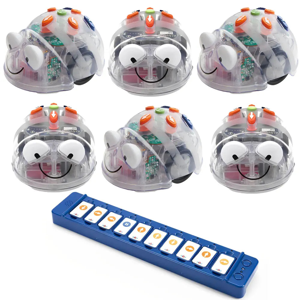 TTS 6 Blue-Bot Programmable &amp; Rechargeable Robot with FREE Tactile Code Reader - STEM Learning Coding Robotics for Kids Age 3+