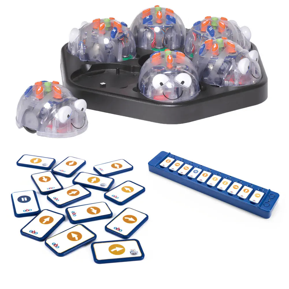 TTS 6 Blue-Bot Programmable Robots with FREE TacTile Reader and FREE 1-set Tactile Standard Tile Pack - STEM Learning Coding Robotics for Kids Age 3+
