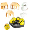 TTS 6 Bee-Bo t Programmable Robots Bundle with Docking Station, 3 Wooden Tunnels &amp; FREE 10 Pcs Clip-On Shells White - STEM Coding &amp; Robotics Learning for Kids | Age 3+