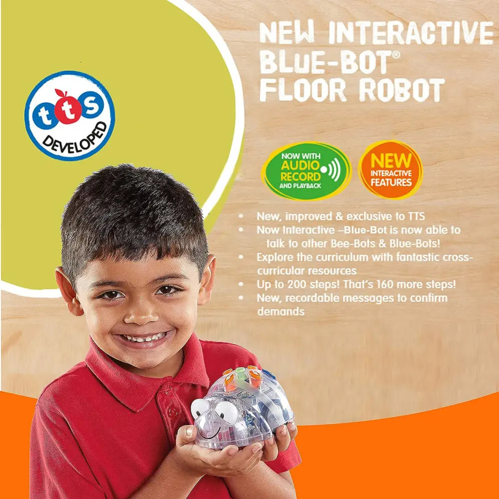 TTS 2 Blue-Bot Programmable Robots with FREE 10pcs Clip On Shells White - See &amp; Say Version - STEM Learning, Coding &amp; Robotics Educational Kit for Kids | Age 3+