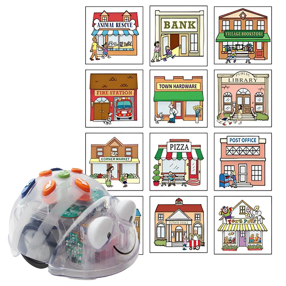 TTS Blue-Bot Programmable Robot with 3D Community Construction Kit Bundle - See &amp; Say Version - STEM Learning, Coding, Sequencing, Interactive Floor Robot | Age 3+