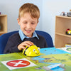 TTS Bee-Bot Programmable Robot with Human Body Mat, Wildlife Garden Mat, Transparent Grid Mat(No Pockets) Bundle - STEM Learning Coding Robot Toy for Kids Age 3+ Years