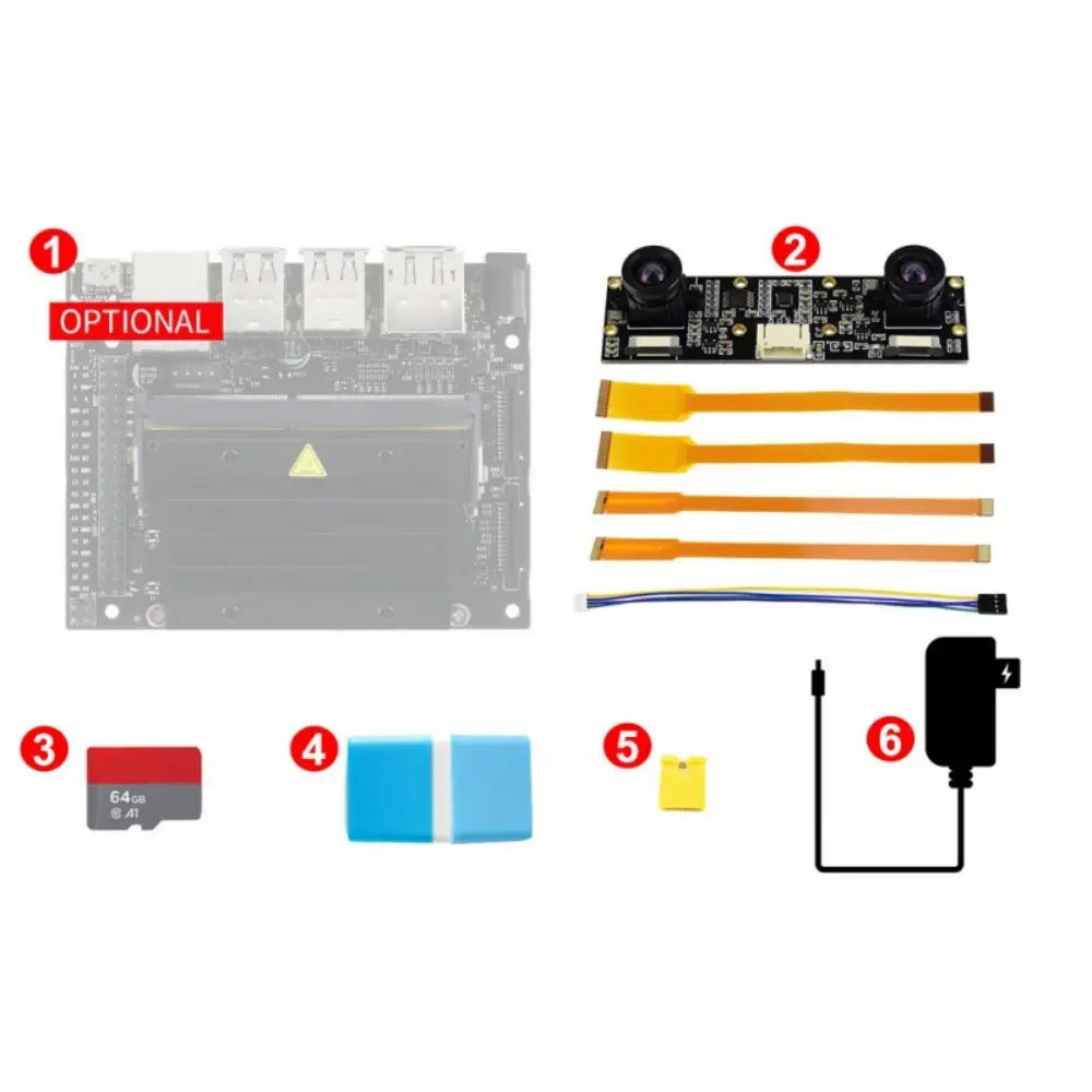 Waveshare Jetson Nano Development Pack (Type D), w/ Binocular Camera, TF Card (US)