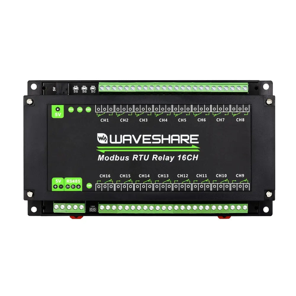 Waveshare Modbus RTU 16-Ch Relay Module, RS485 Interface, w/ Multiple Isolation Protection Circuits