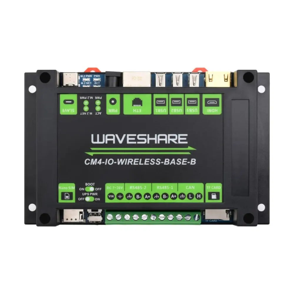 Waveshare Industrial IoT 5G/4G Wireless Expansion Module for Raspberry Pi CM4 w/ UPS Module, Onboard M.2 Slot