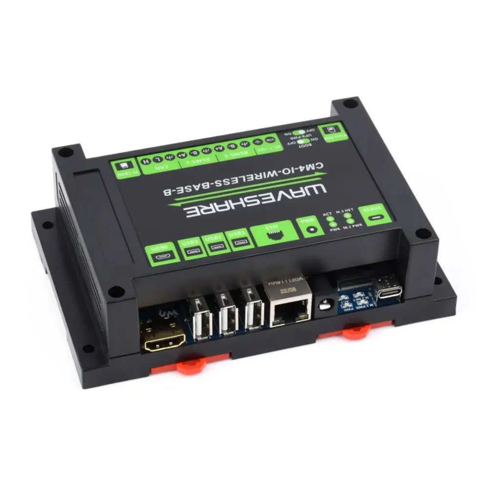 Waveshare Industrial IoT 5G/4G Wireless Expansion Module for Raspberry Pi CM4 w/ UPS Module, Onboard M.2 Slot