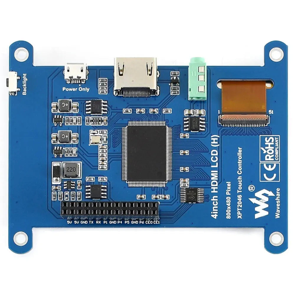 Waveshare 4" Resistive Touch Screen LCD (H), 480×800, HDMI, IPS