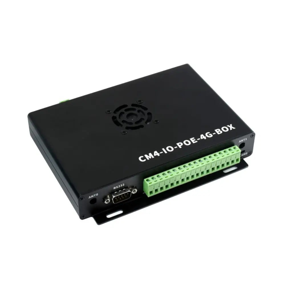 Waveshare Industrial IoT Mini-Computer Based on CM4 (not Included), PoE, 5G/4G, Metal Case, Cooling Fan (US)