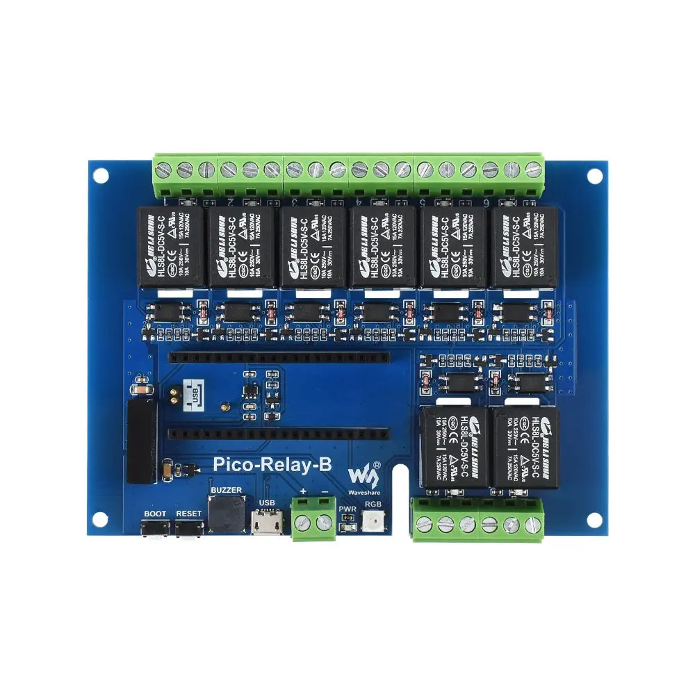 Waveshare Industrial 8-Channel Relay Module for Raspberry Pi Pico
