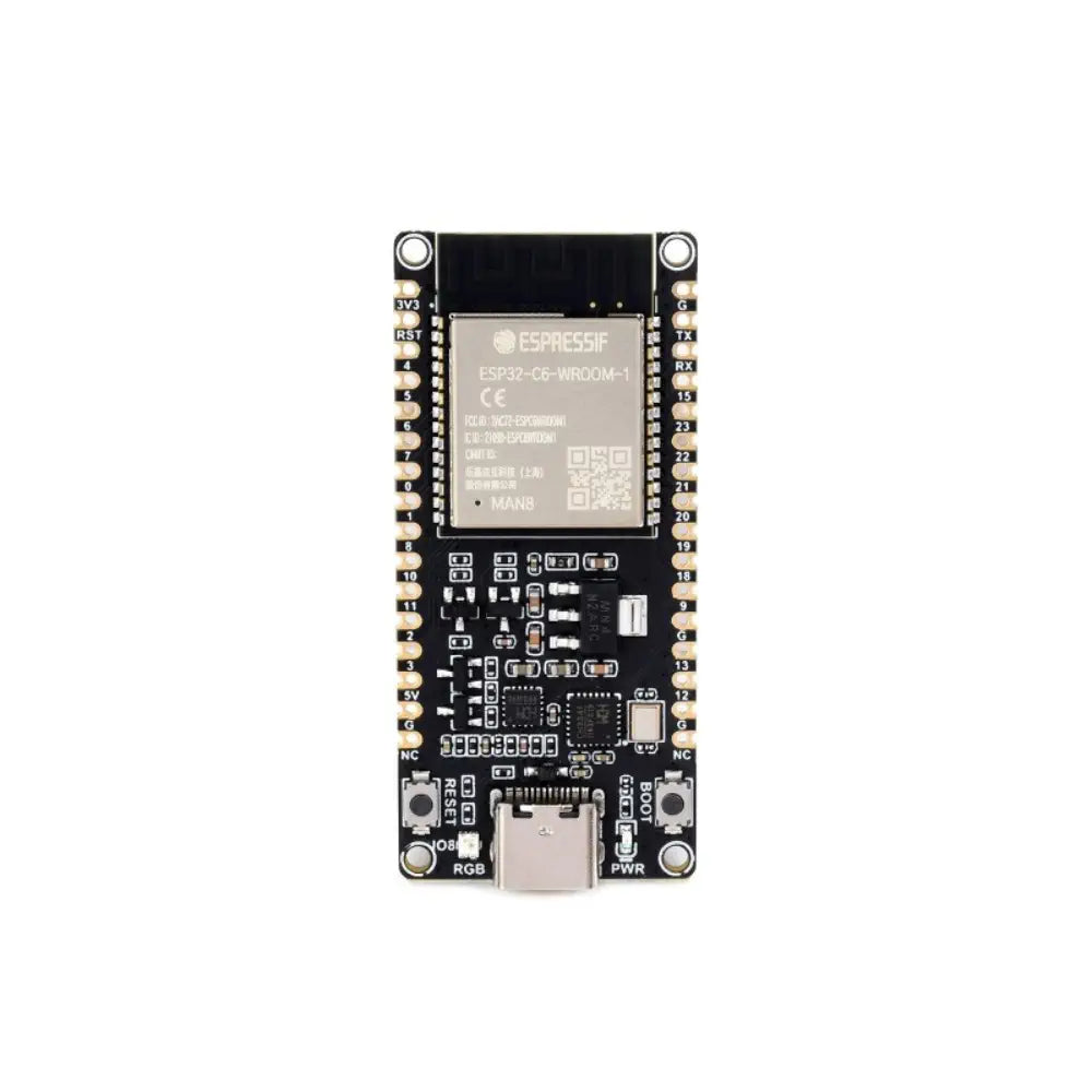 Waveshare ESP32-C6 Microcontroller, WiFi 6 Dev Board, 160MHz Single-Core, ESP32-C6-WROOM-1-N8 Module (w/ Headers)