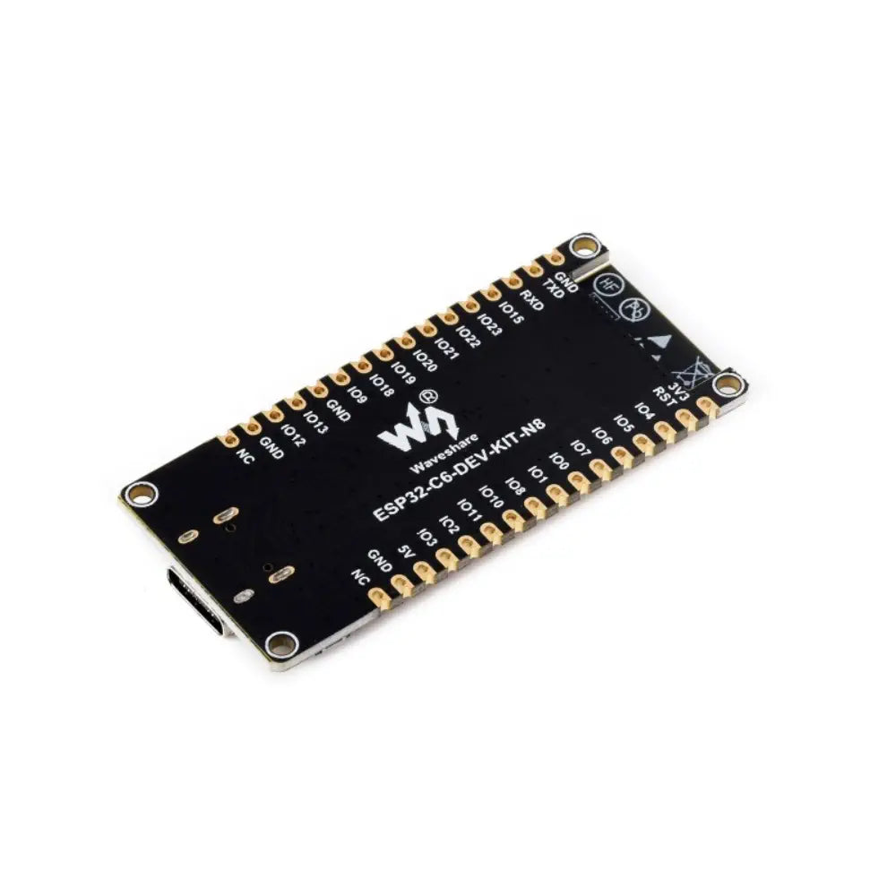 Waveshare ESP32-C6 Microcontroller, WiFi 6 Dev Board, 160MHz Single-Core, ESP32-C6-WROOM-1-N8 Module (w/ Headers)