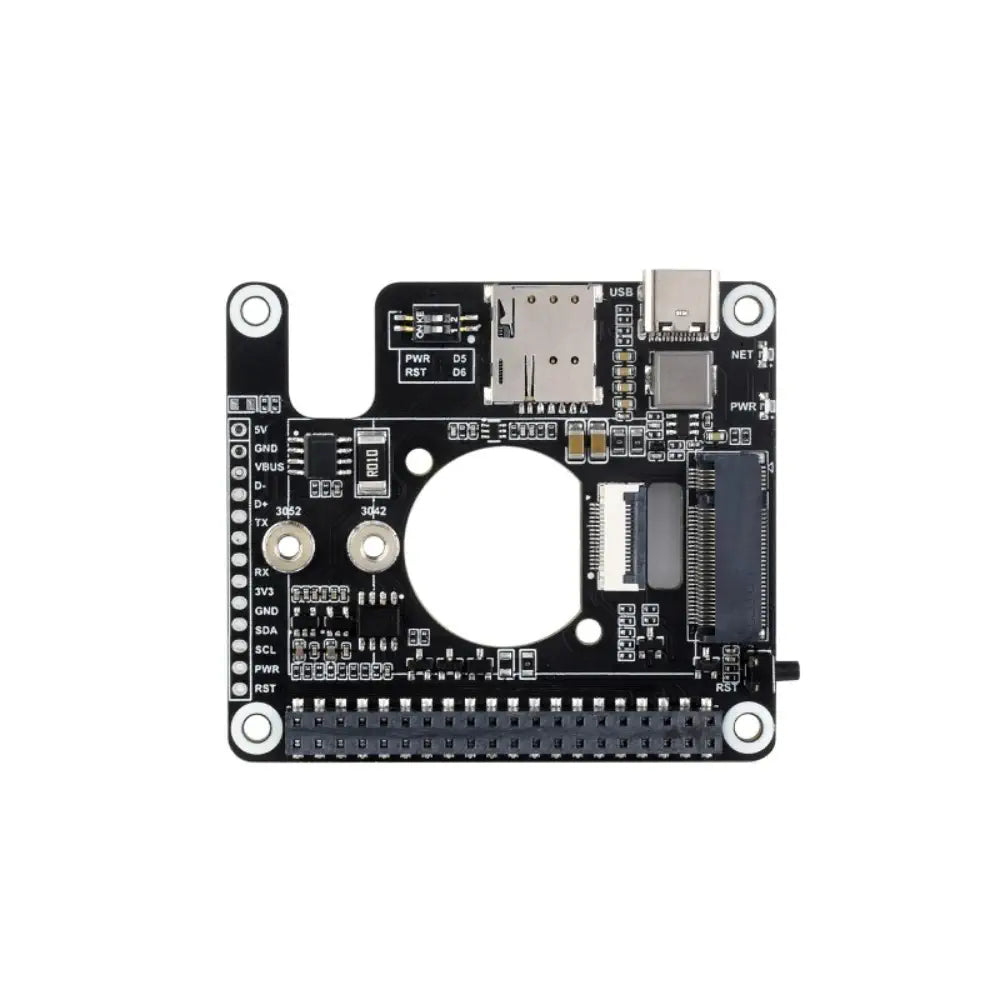 Waveshare PCIe to 5G/4G/3G HAT for Raspberry Pi 5, Compatible w/ 3042/3052 Packages SIMCom/Quectel 5G (RM502Q-AE)
