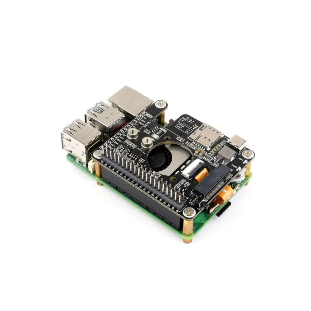 Waveshare PCIe to 5G/4G/3G HAT for Raspberry Pi 5, Compatible w/ 3042/3052 Packages SIMCom/Quectel 5G (RM502Q-AE)