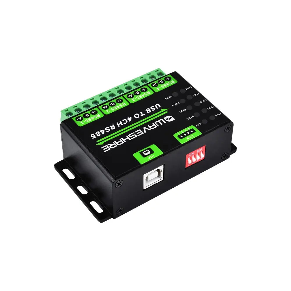 Waveshare Industrial USB to 4Ch RS485 Converter, Multi Protection Circuits, Multi System Support