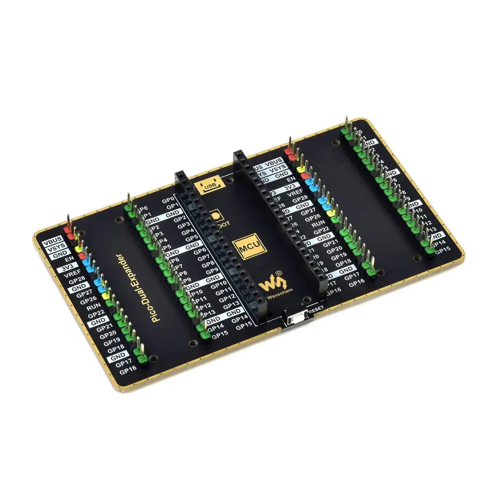 Waveshare Dual GPIO Expander for Raspberry Pi Pico, 2 Sets of Male Headers