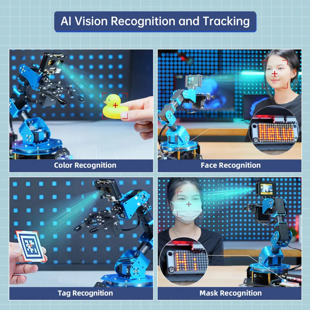 Hiwonder xArm AI Programmable Desktop Robot Arm with AI Vision &amp; Voice Interaction, Supports Arduino, Scratch &amp; Python, Sensor Expansion (Advanced Kit)