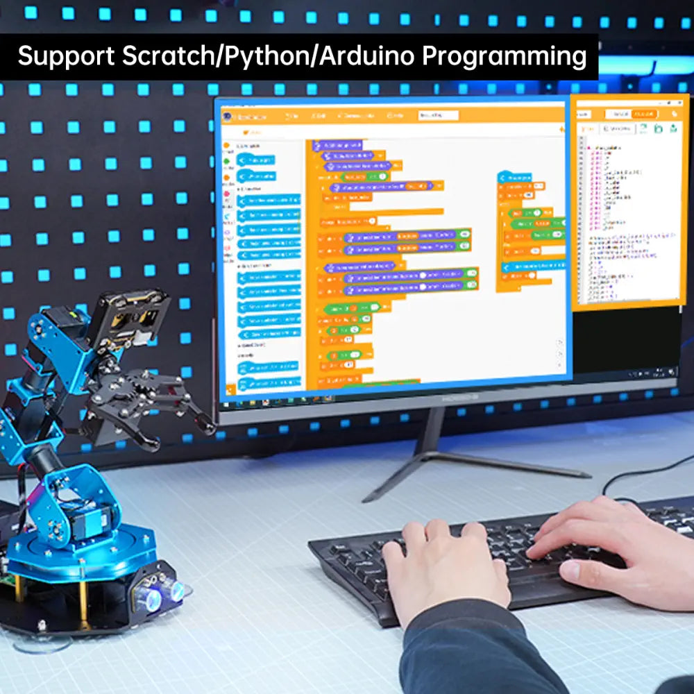 Hiwonder xArm AI Programmable Desktop Robot Arm with AI Vision &amp; Voice Interaction, Supports Arduino, Scratch &amp; Python, Sensor Expansion (Advanced Kit)