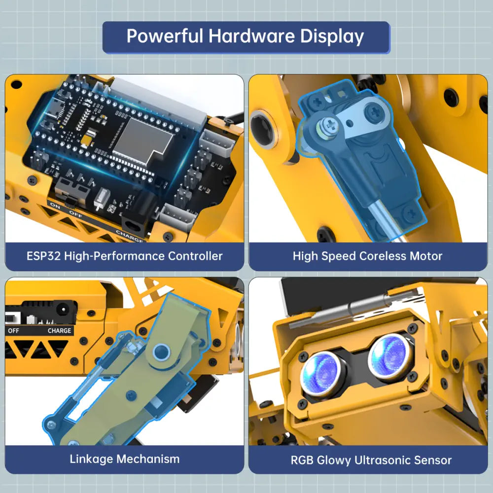 Hiwonder MechDog Pro Open-Source AI Robot Dog with Robot Arm, IoT, AI Voice &amp; Vision Interaction, Python, Arduino &amp; Scratch Programmable