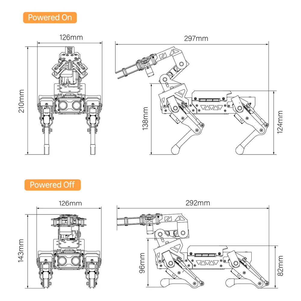 Hiwonder MechDog Pro Open-Source AI Robot Dog with Robot Arm, IoT, AI Voice &amp; Vision Interaction, Python, Arduino &amp; Scratch Programmable