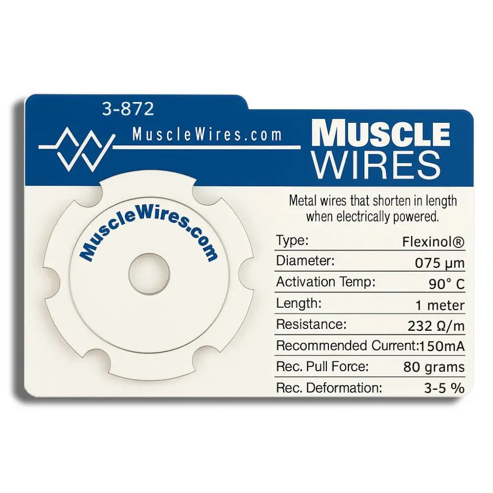 Dynalloy Muscle Wires® Actuator Wire 075 µm HT 1m