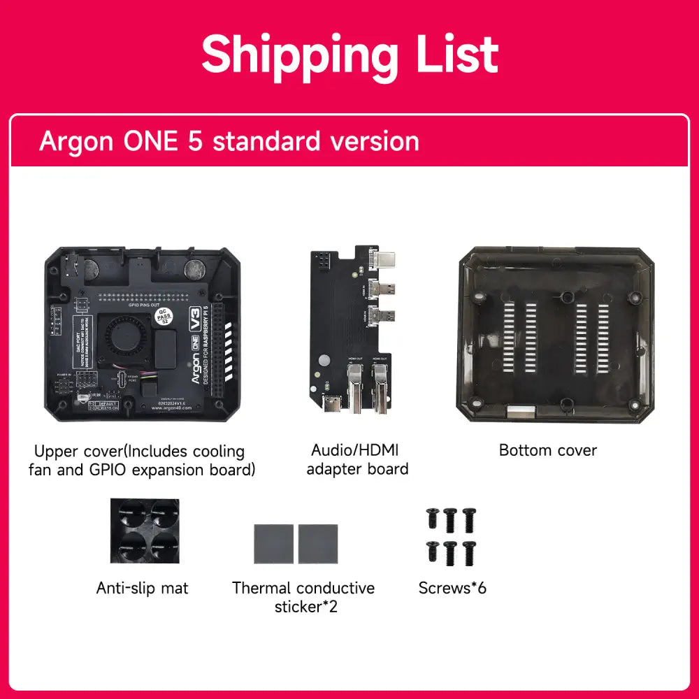 Argon ONE V3 Case for Raspberry Pi 5 with PWM cooling fan