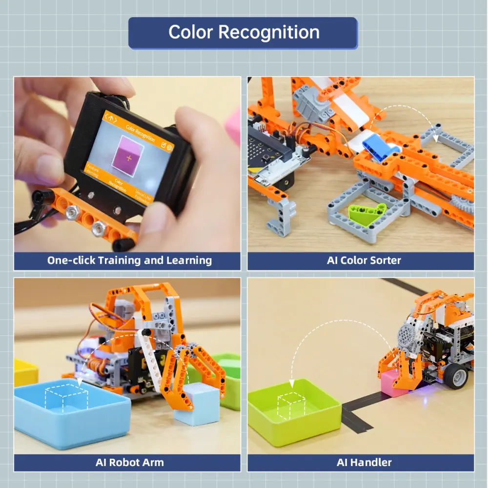 DaDa:bit AI Programmable Building Block Kit Powered by micro:bit with WonderCam AI Vision Module Supports Sensor Expansion (with micro:bit V2.0)