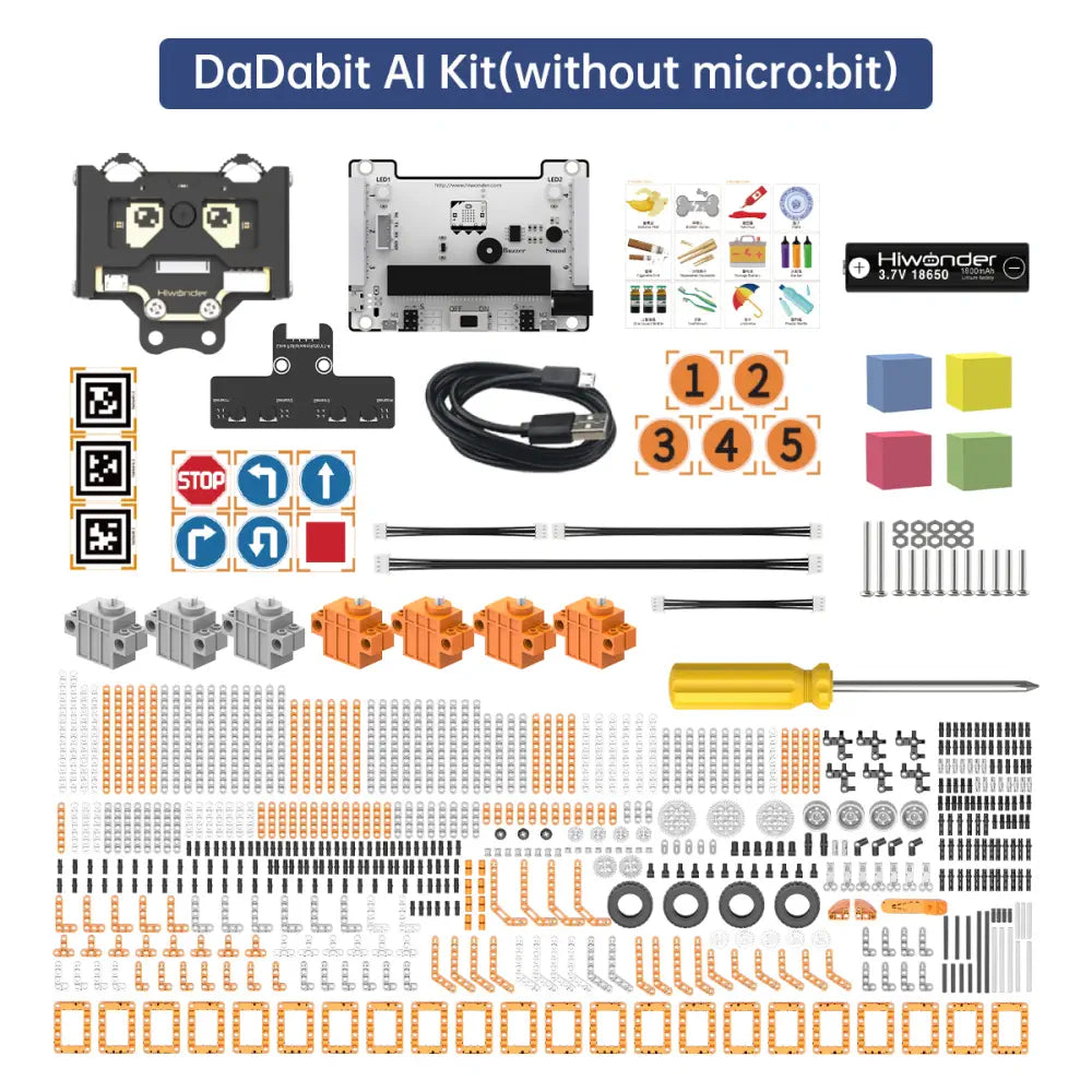 DaDa:bit AI Programmable Building Block Kit Powered by micro:bit with WonderCam AI Vision Module Supports Sensor Expansion (without micro:bit)