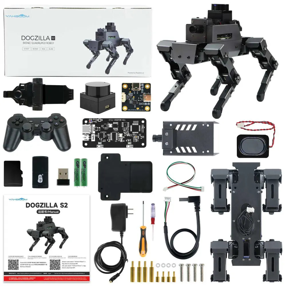 Yahboom 12DOF AI Large Model Robot Dog DOGZILLA S2 for Raspberry Pi 5(without Raspberry Pi board)