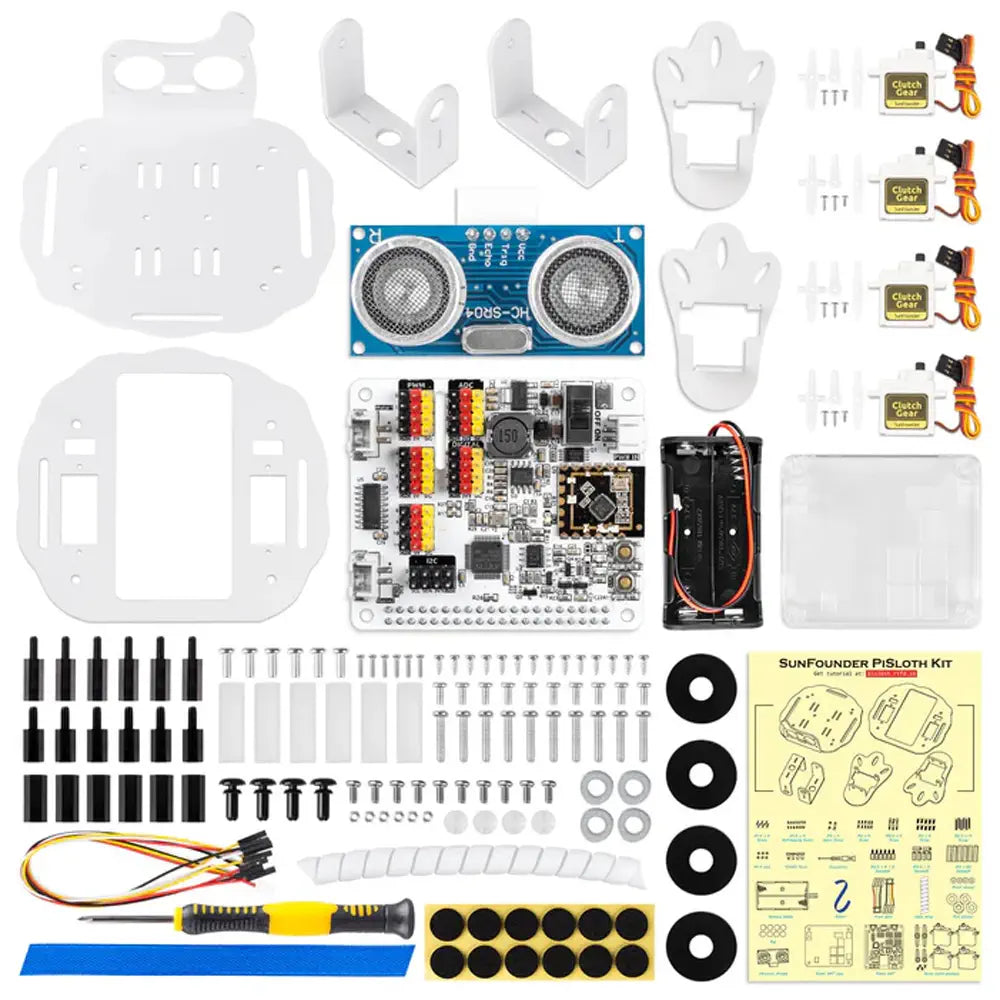 SunFounder PiSloth AI Bionic Programmable Robot Kit for Raspberry Pi, Multi-Function DIY Robot for Kids and Adults